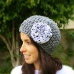 Grey Slouch Hat With Speck..